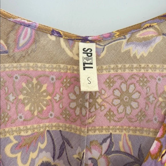 Spell Floral V-Neck Dress with Kimono Sleeves - Picture 2 of 6